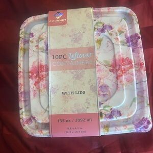 Floral Leftover Containers with Lids